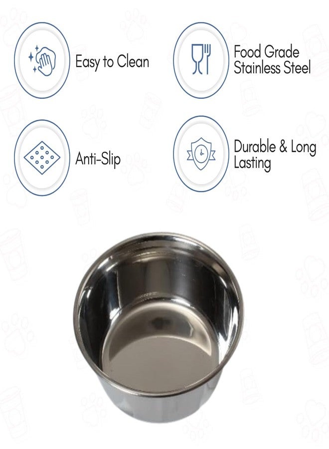 PLUMM Get Plumm Stainless Steel Pet Bowl for Dogs Feeding Bowl Bowlers Dog Food | Pet Bowl for Cat Big Size | Basic Pet Bowls for Dogs Large | 3D Printed Anti-Skid Rubber Base Water Food | Easy to Clean - Image 4